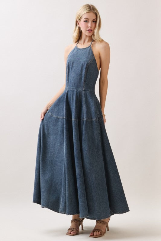 CARY DENIM MAXI DRESS