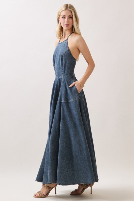 CARY DENIM MAXI DRESS