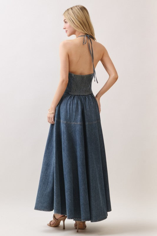 CARY DENIM MAXI DRESS