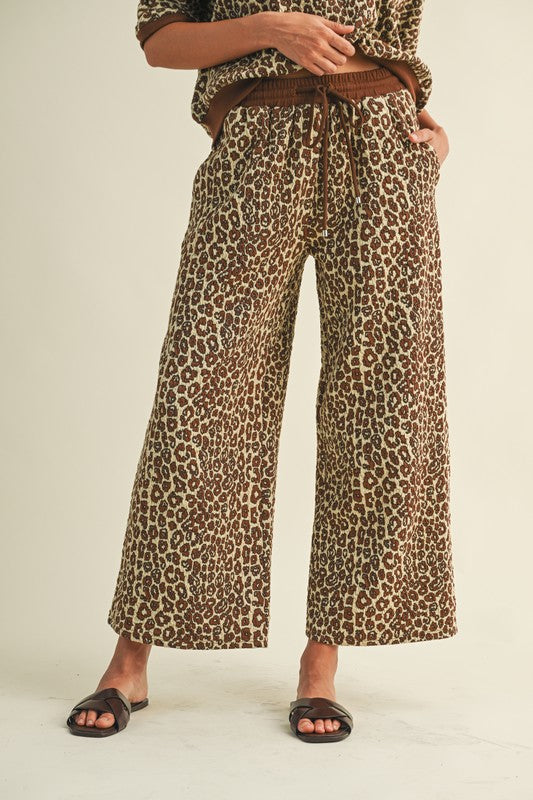 LEOPARD WIDE LEG PANT SET