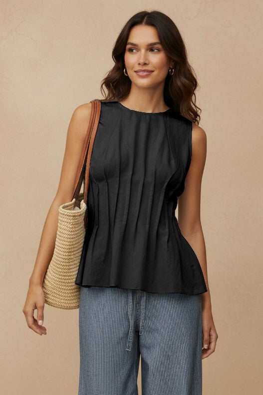 PLEATED PEPLUM