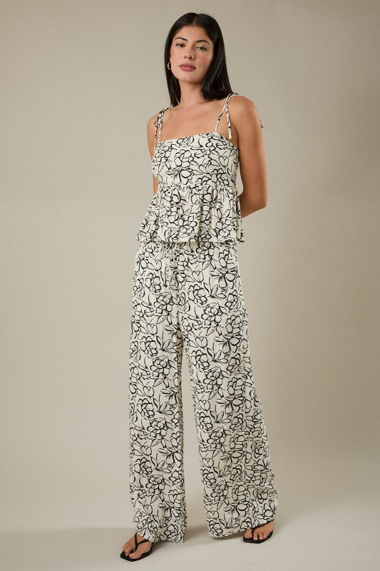 SPAGHETTI STRAPS PEPLUM SET