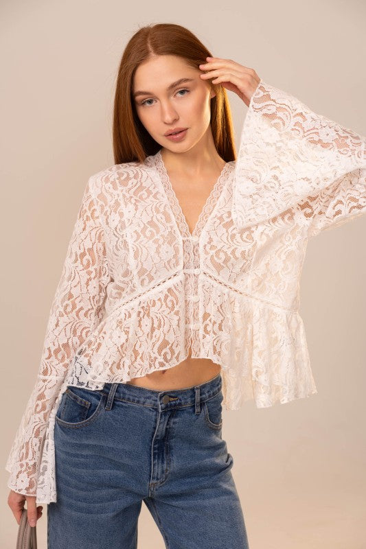 PEPLUM LACE TOP
