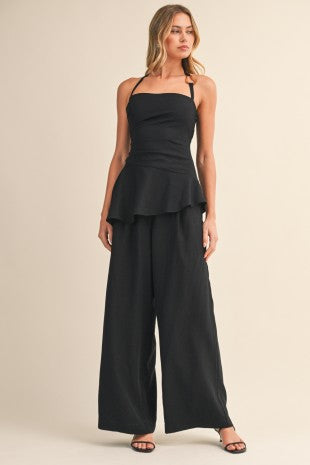 HALTER PLEATED PANT SET