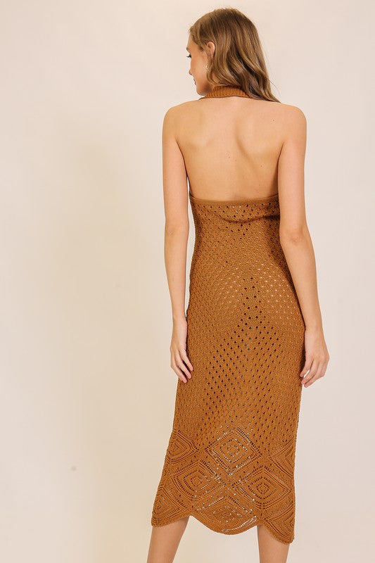 HALTER CROCHET COVER UP DRESS