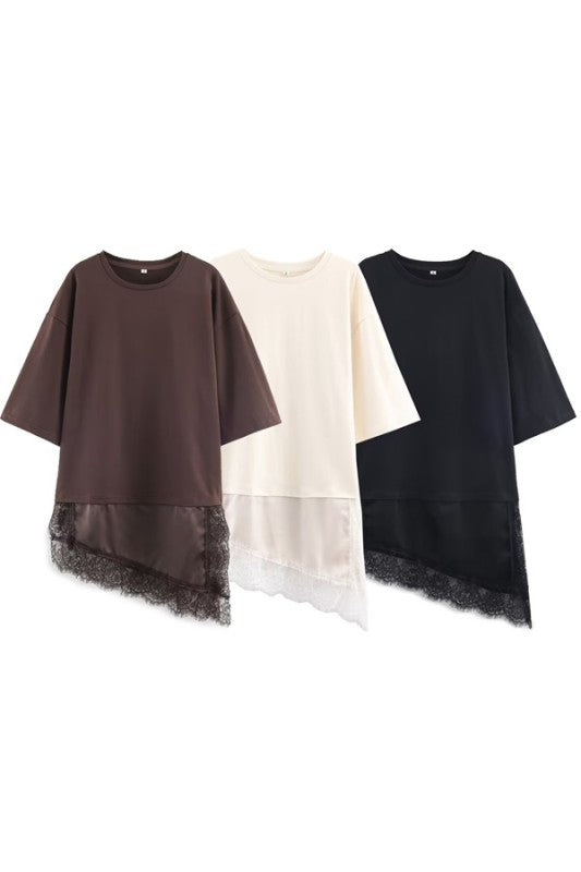 COMBI LACE T SHIRT