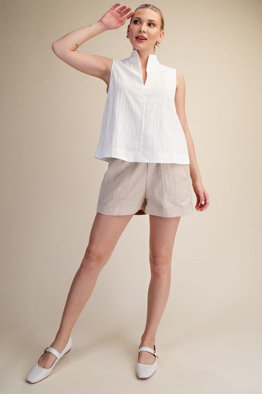 SLIT V NECK TOP