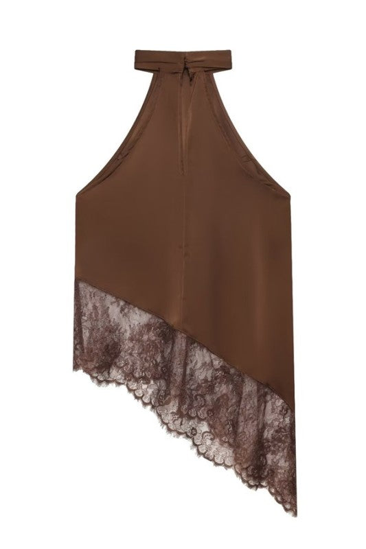 HALTER LACE CROP TOP