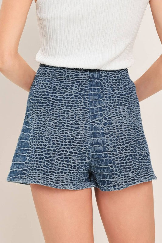 TEXTURE DENIM SKORT