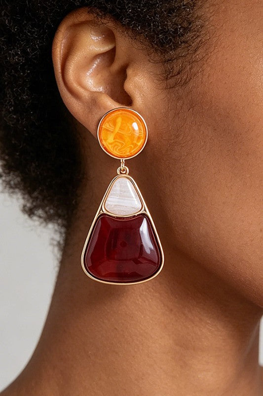 MARBLE TEARDROP EARINGS