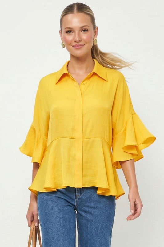 FLUTTER PEPLUM TOP