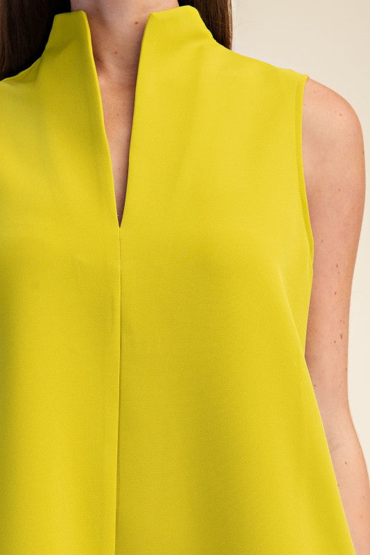 ELISA SLIT COLLAR MINI DRESS
