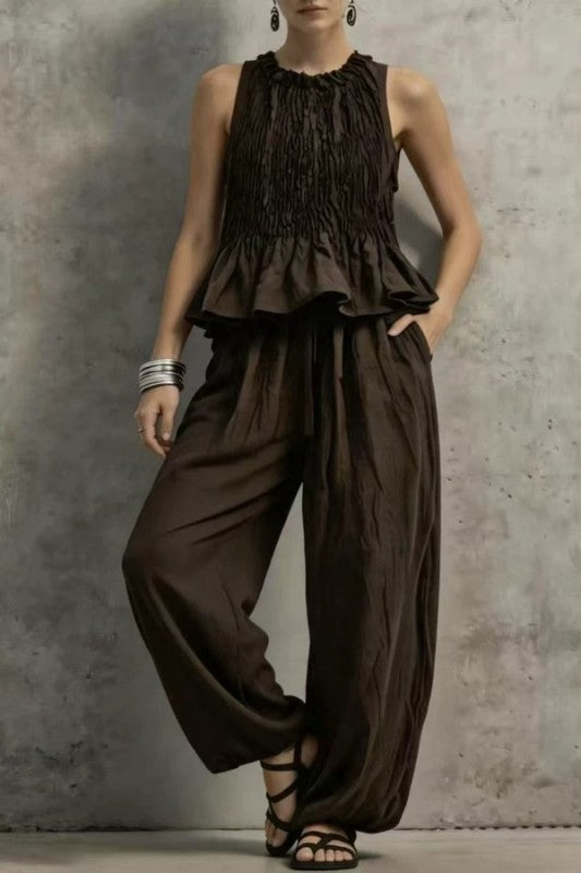 PEPLUM TROUSERS SET