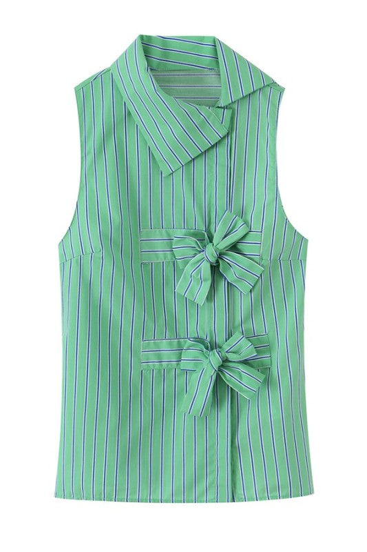 STRIPED BOW TOP