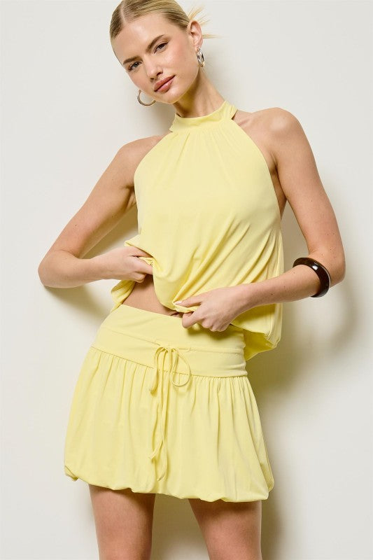BEA HALTER BILLOWY SKIRT SET