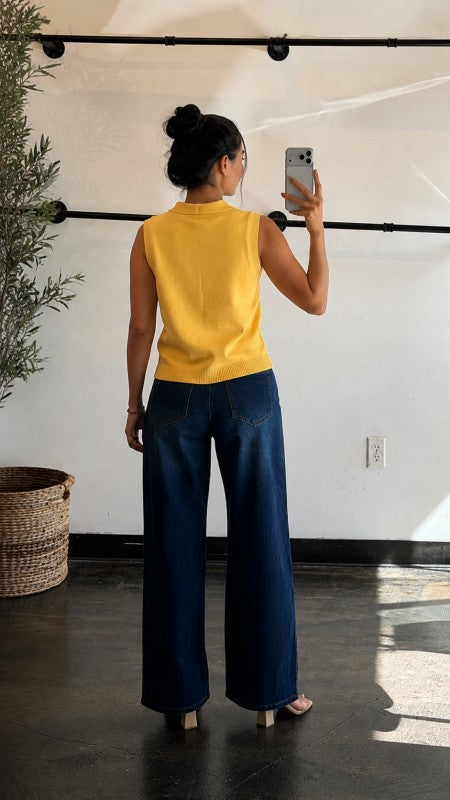ONE BUTTON VEST TOP