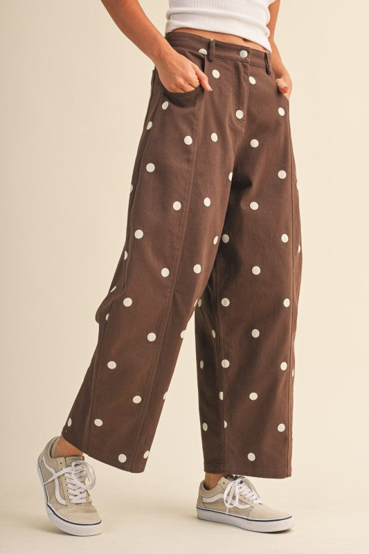 POLKA STRETCH BARREL PANTS