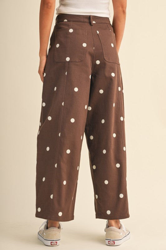 POLKA STRETCH BARREL PANTS