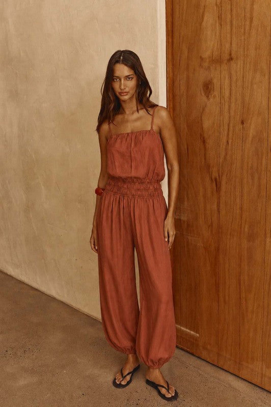 GATHERED BALLON JUMPSUIT