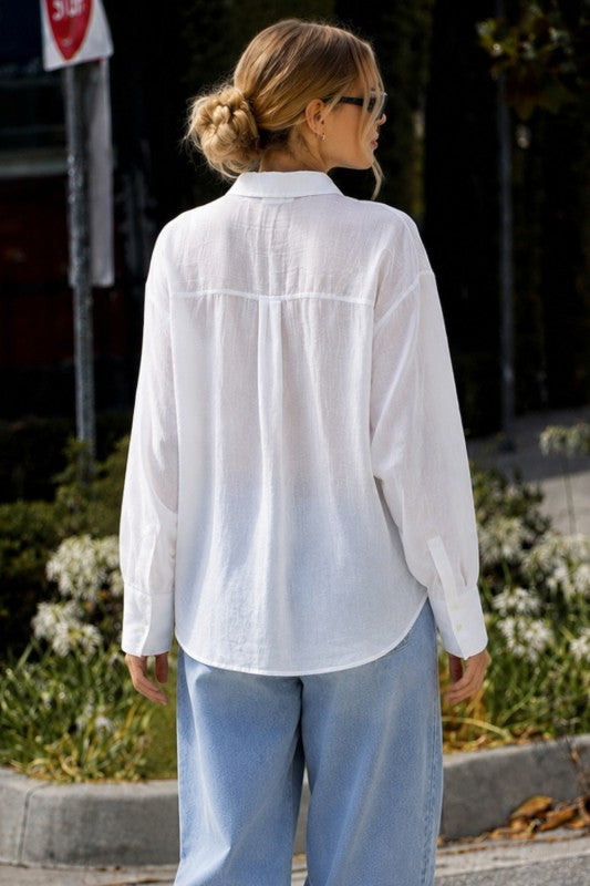 DRAPE BUTTON DOWN TOP