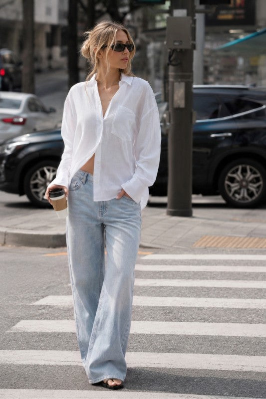 DRAPE BUTTON DOWN TOP