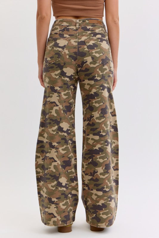 CAMO WIDE LEG JEANS