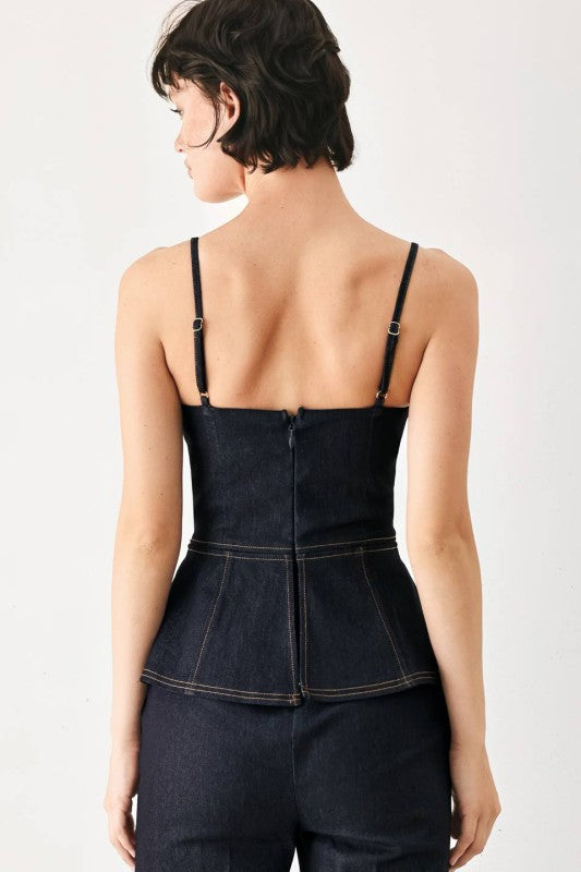 SOLID DENIM JUMPSUIT