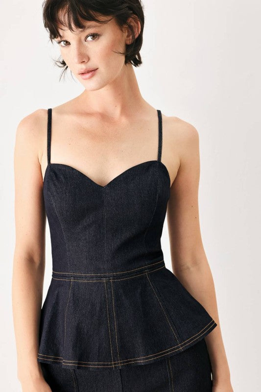 SOLID DENIM JUMPSUIT