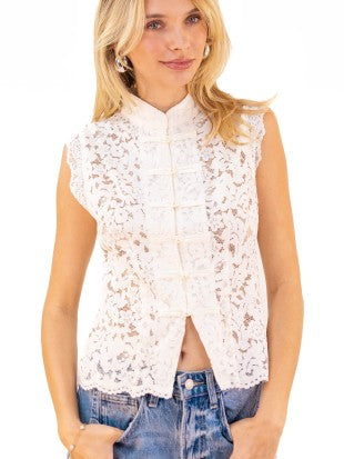 LACE MANDARIN TOP