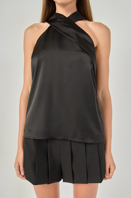 HALTER SATIN TOP
