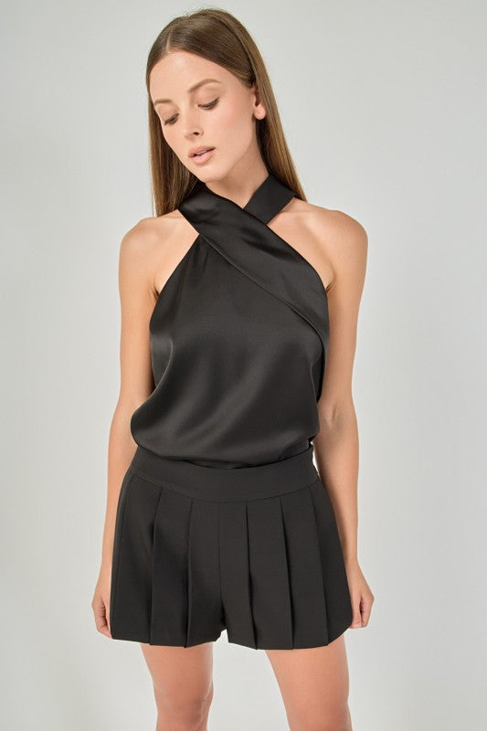 HALTER SATIN TOP