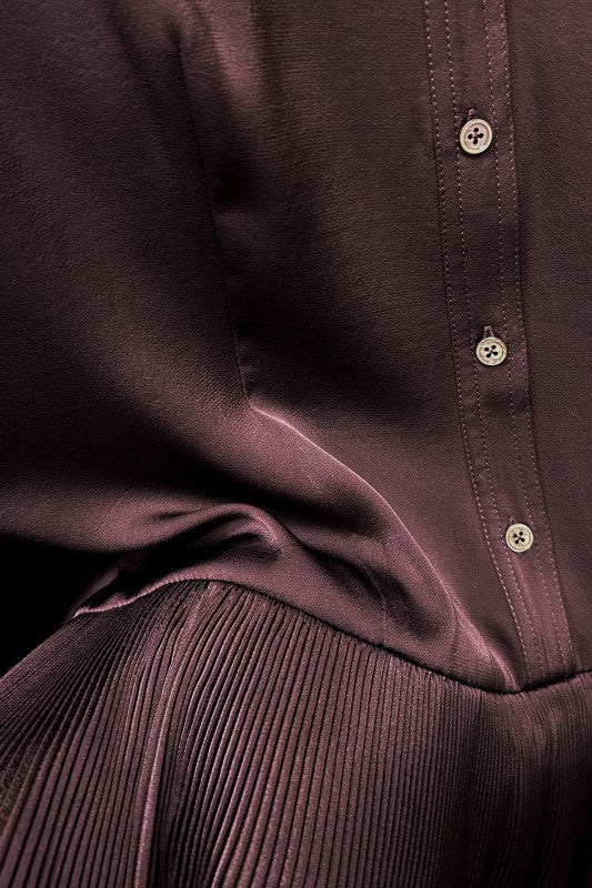 SHIRT PLEATED DRESS
