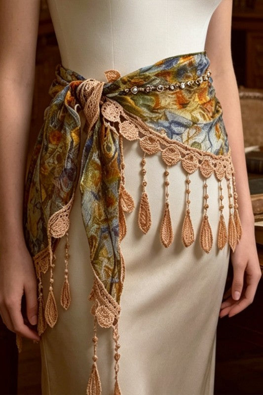 FRINGE DROPS SCARF BELT