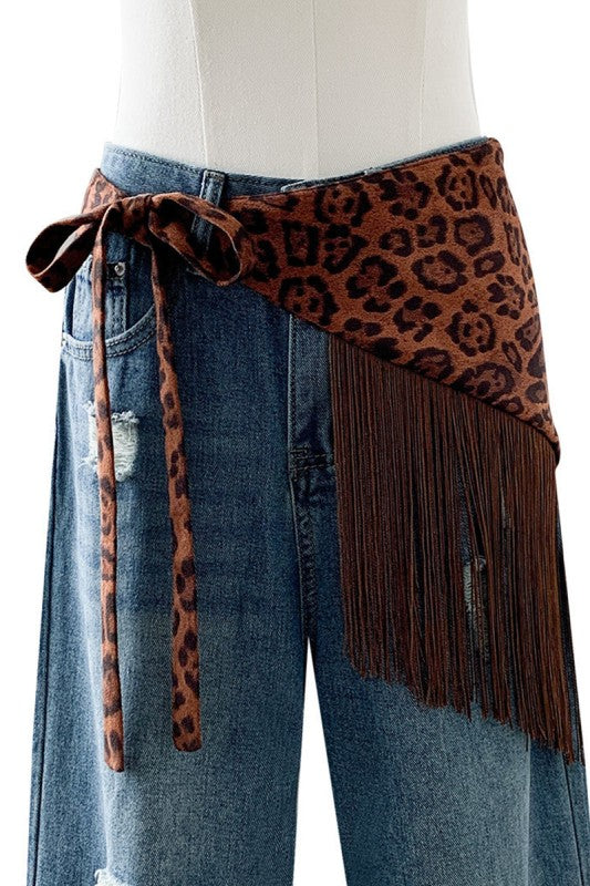 SUEDE FRINGE WRAP BELT