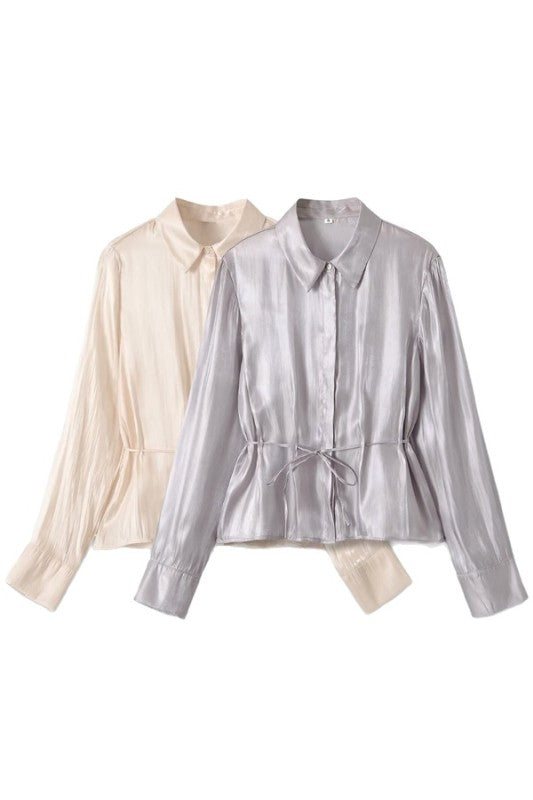 SHEEMER COLLARED TOP
