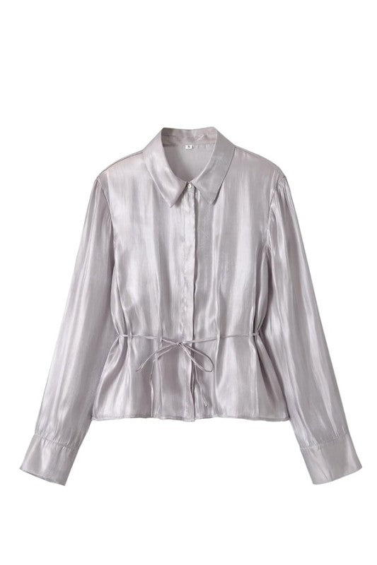SHEEMER COLLARED TOP