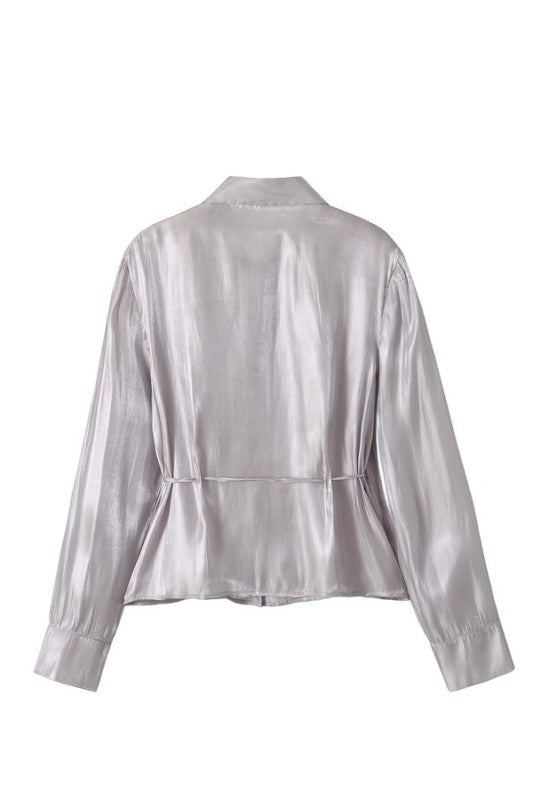 SHEEMER COLLARED TOP